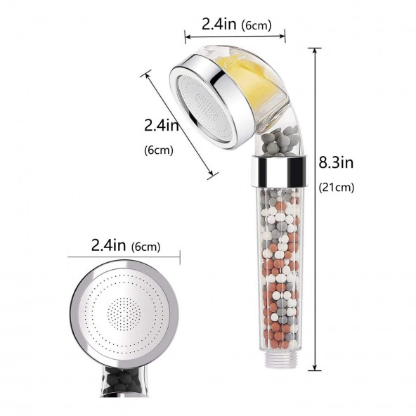 Mak Supply 3'lü Mak Set Duş Filtresi Duş Başlığı Filtreli ve Duş Hortumu 150CM - 6