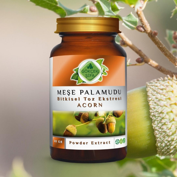 Meşe Palamudu Toz Ekstresi (Quercus Ithaburensis Subsp)30 gr Cam Kavanoz - 9