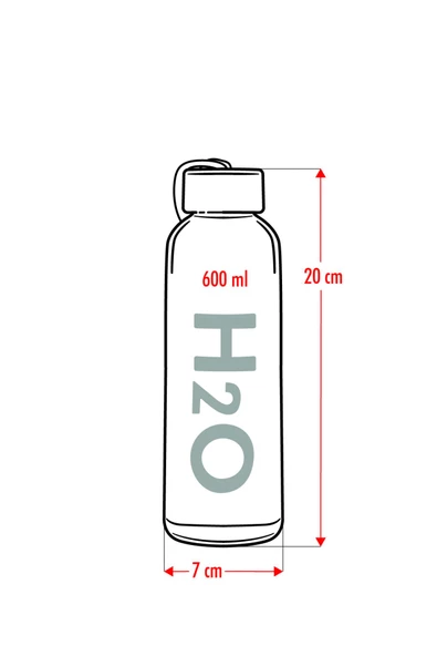 H2o Borosilikat Cam Matara Bambu Vakum Kapaklı Su Şişesi Suluk (Kumaş Kılıf Hediyeli) 600 ML - 5