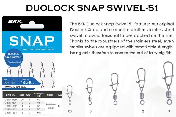 BKK Duolock Snap Swivel 51 Klipsli Fırdöndü - 2