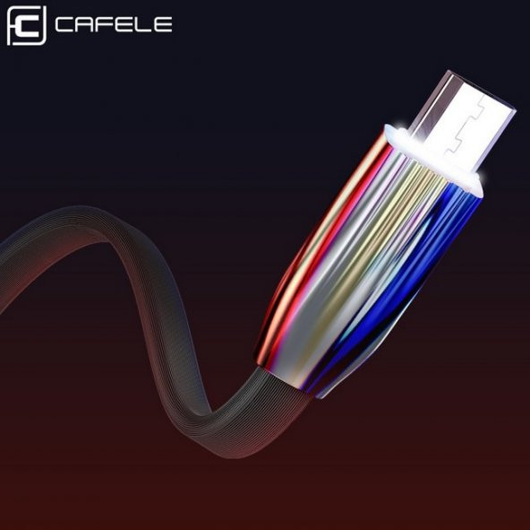 Cafele 2.4A Led Işıklı Mikro Usb Cep Telefonu Hızlı Şarj Kablosu - 2