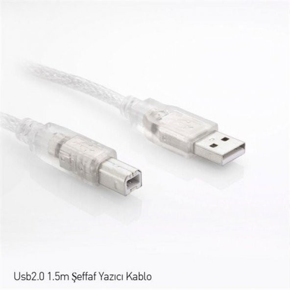S-Link Usb2.0 1.5M Şeffaf Yazıcı Kablosu - 2
