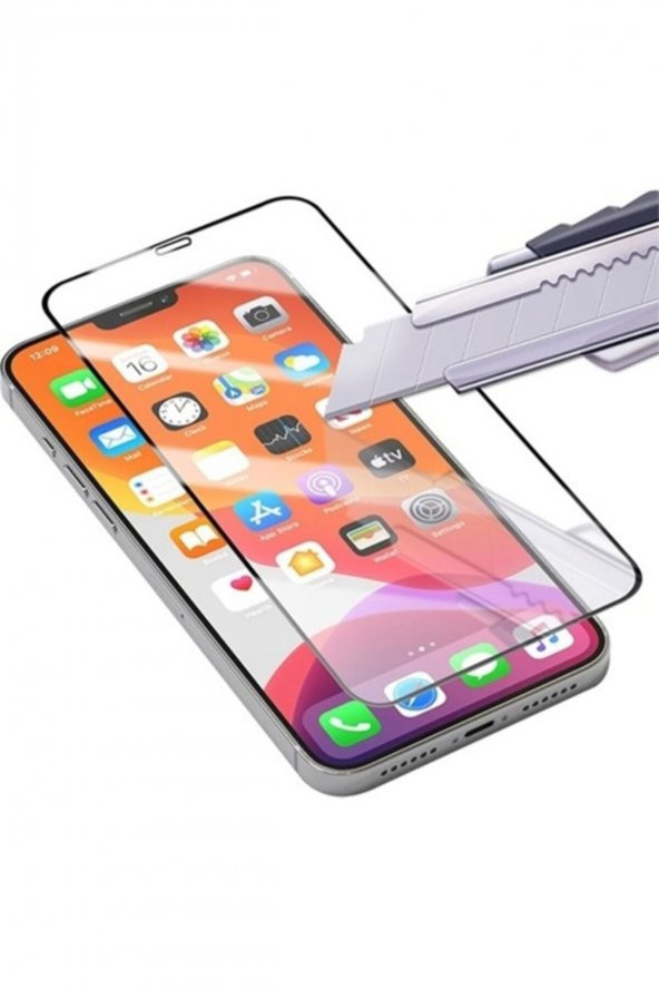 Best Iphone 12 / 12 Pro 6.1 9h 3d Tempered Full Cam Ekran Koruyucu Siyah - 4