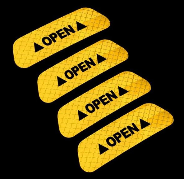 4 Adet Yapıştırmalı Sarı İkaz Reflektörü - 2