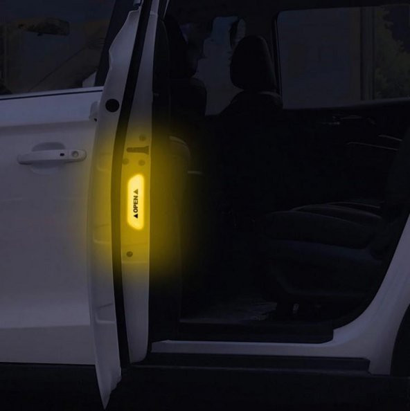 4 Adet Yapıştırmalı Sarı İkaz Reflektörü - 4