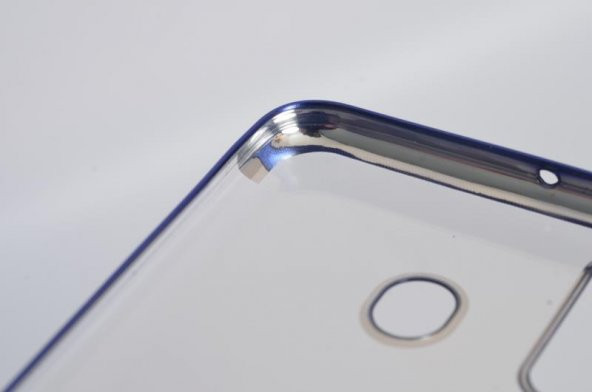 Sepetegelsin Samsung M30 Renkli köşeli Şeffaf Arka Kapak Lazer Kılıf Lacivert - 3
