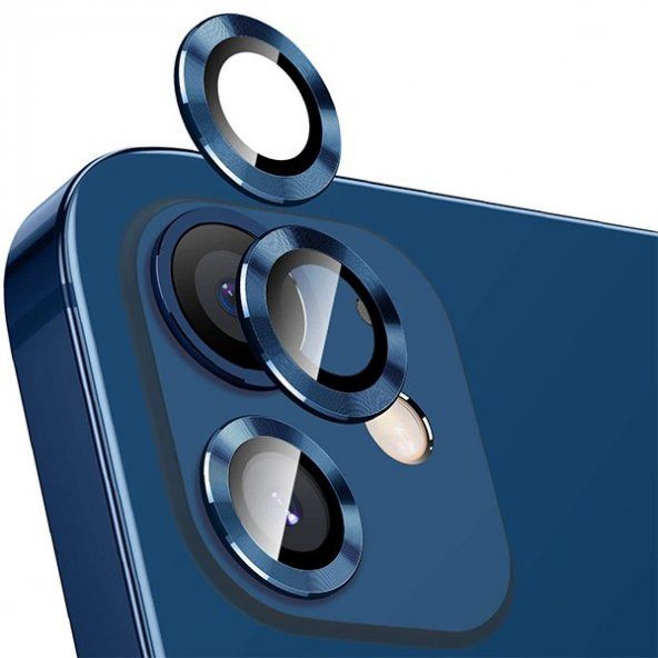 Apple iPhone 12 3D Metal Çerçeveli Kamera Lens Koruyucu