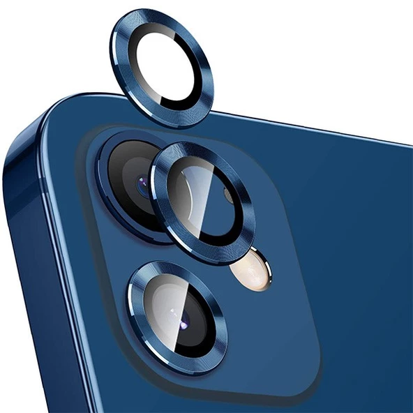 Apple iPhone 12 3D Metal Çerçeveli Kamera Lens Koruyucu