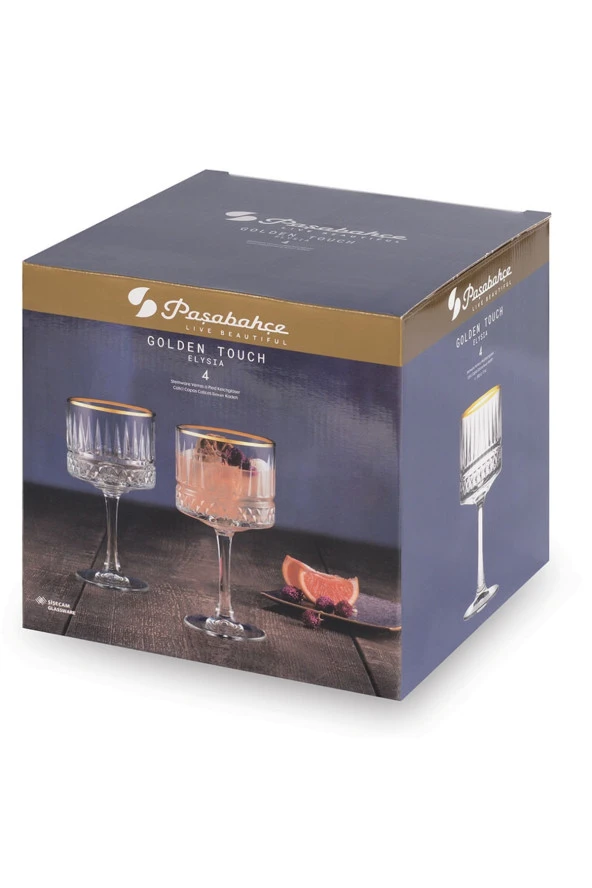 440437 Elysia Golden Touch Ayaklı Kokteyl Bardağı 4'lü - 4