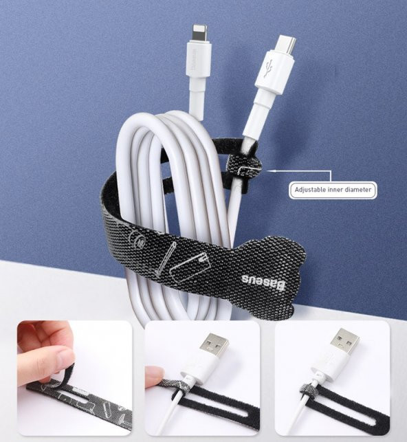 Baseus Cable Fixer Kit Kablo Organizatör Tutucu Ve Ayrıştıcı - 3