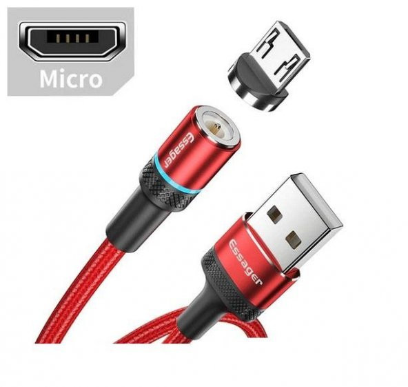 Essager Manyetik Mıknatıslı Led Işıklı Mikro USB Kablo