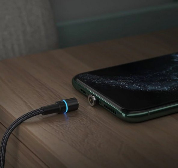 Essager Manyetik Mıknatıslı Led Işıklı Mikro USB Kablo - Resim 3