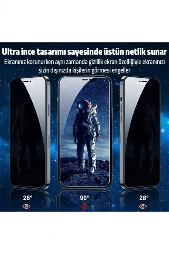 Iphone 12 Pro Max Privacy Gizli Hayalet Tempered Cam Uyumlu Ekran Koruyucu Rz