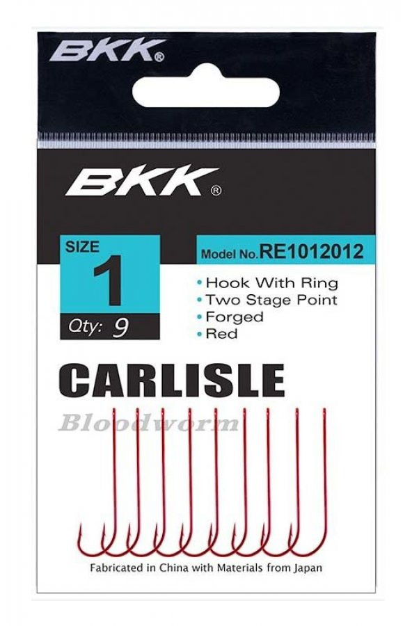 BKK Red Carlisle Bloodworm-R Kırmızı Olta İğnesi