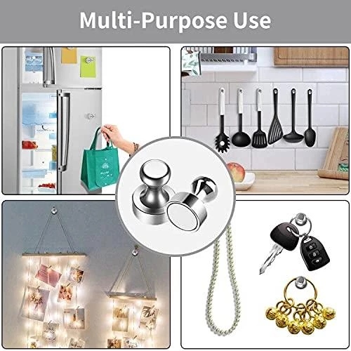 Valkyrie 12 Adet Yüksek Kalite Güçlü Neodyum Mıknatıs Buzdolabı Magnet Fotoğraf Evrak Kağıt Tutucu - 2