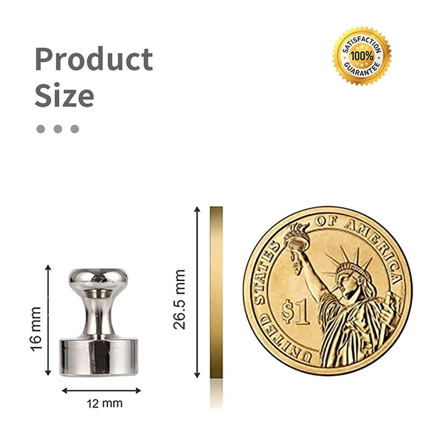 Valkyrie 12 Adet Yüksek Kalite Güçlü Neodyum Mıknatıs Buzdolabı Magnet Fotoğraf Evrak Kağıt Tutucu - 8