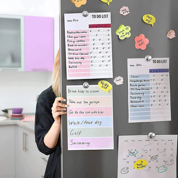 Valkyrie 12 Adet Yüksek Kalite Güçlü Neodyum Mıknatıs Buzdolabı Magnet Fotoğraf Evrak Kağıt Tutucu - 3