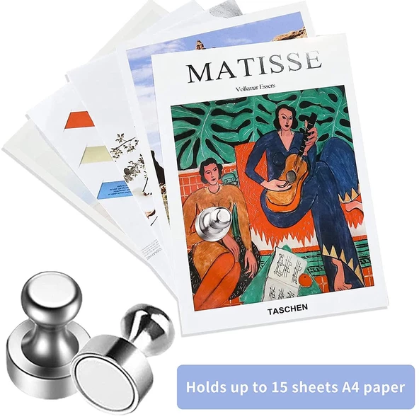 Valkyrie 12 Adet Yüksek Kalite Güçlü Neodyum Mıknatıs Buzdolabı Magnet Fotoğraf Evrak Kağıt Tutucu - 9