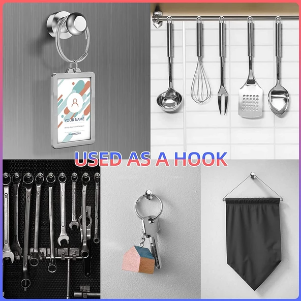 Valkyrie 12 Adet Yüksek Kalite Güçlü Neodyum Mıknatıs Buzdolabı Magnet Fotoğraf Evrak Kağıt Tutucu - 4