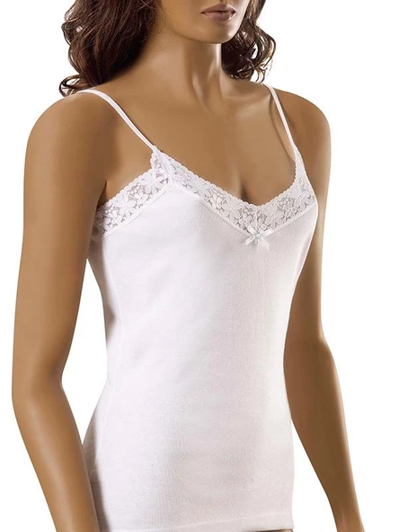 6 lı Paket Şahin Bayan Ribana İp Askılı İnce Dantelli Atlet 30192 ürün görseli