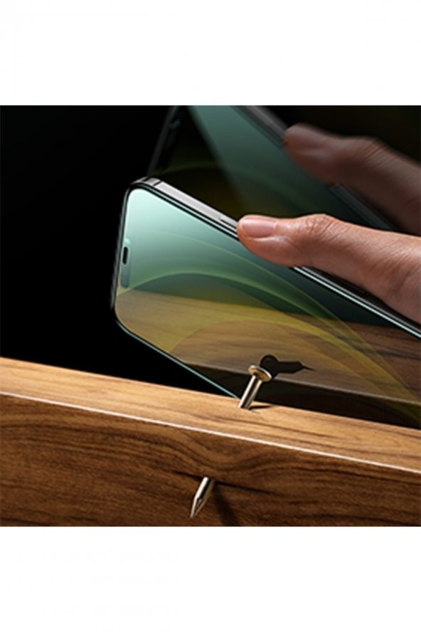 Ally Iphone 12 Pro Max Anti -blue Green Light Göz Korumalı Tempered Full Ekran Koruyucu Siyah - 7