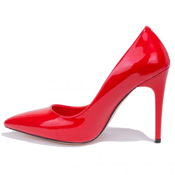 Dagoster DZA07-388460 Kırmızı Rugan Stiletto Topuklu Kadın Ayakkabı - 3