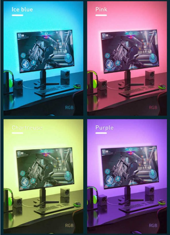 BASEUS Game Light RGB 5050 Esnek Oyuncu Pc LED Şerit Işık 5W1,5 m - 3