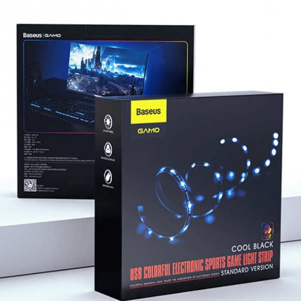 BASEUS Game Light RGB 5050 Esnek Oyuncu Pc LED Şerit Işık 5W1,5 m - 7