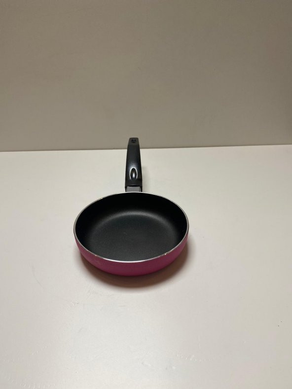 Mini Teflon Sosluk Tava 12cm Yanmaz Yapışmaz Yumurta Tavası Koyu Pembe