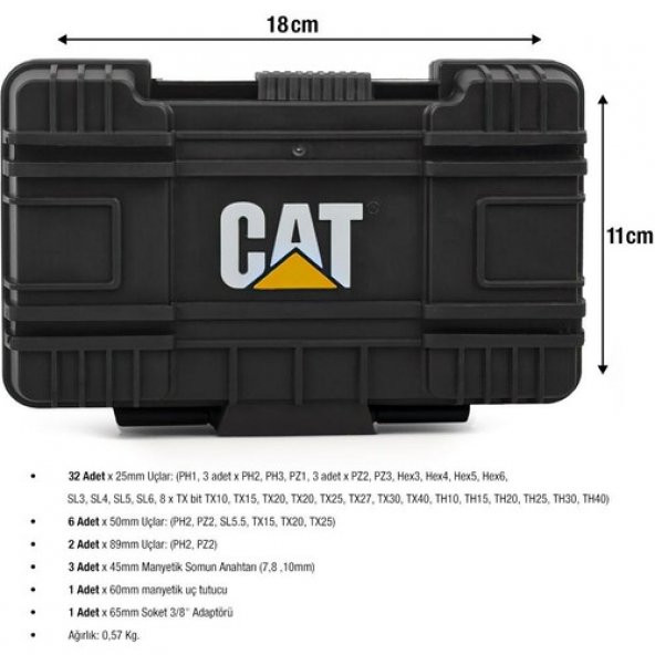 Cat Da01902 45 Parça Manganez Fosfat Alaşımlı Vidalama Uç Seti - 4