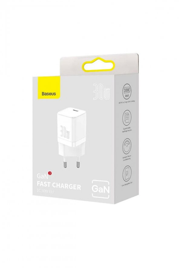 Gan3 30w Pd3.0, Qc4+ Pps Ultra Hızlı Type-c Hızlı Şarj Adaptörü Beyaz - 7