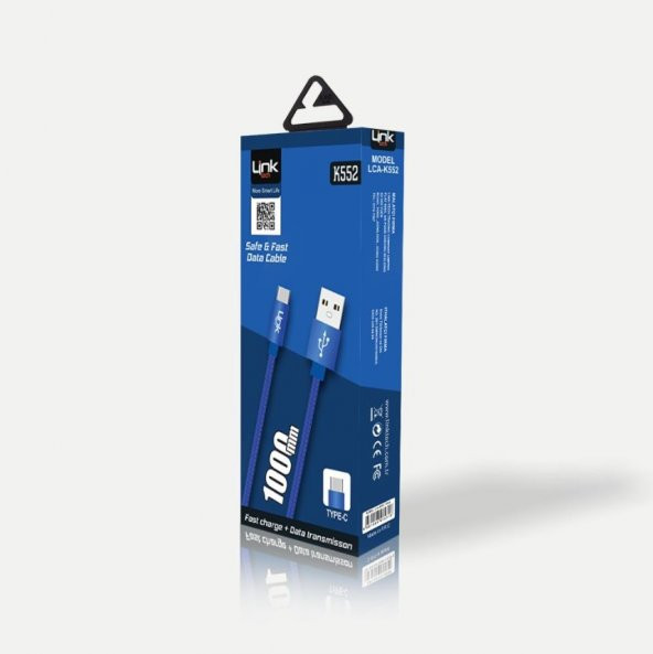 Linktech K552 Safe TYPE-C Metal Başlı 1Metre Şarj Data Kablosu - 2