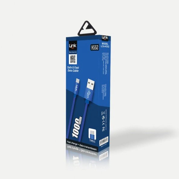 Linktech K552 Safe TYPE-C Örgü Metal Başlı 1Metre Cep Telefonu Şarj/DataKablosu - 2
