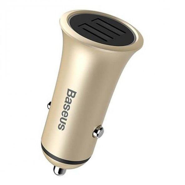 Trumpet Serisi 3.1A Çift Usb Girişli Metal Araç Şarjı Gold - 2