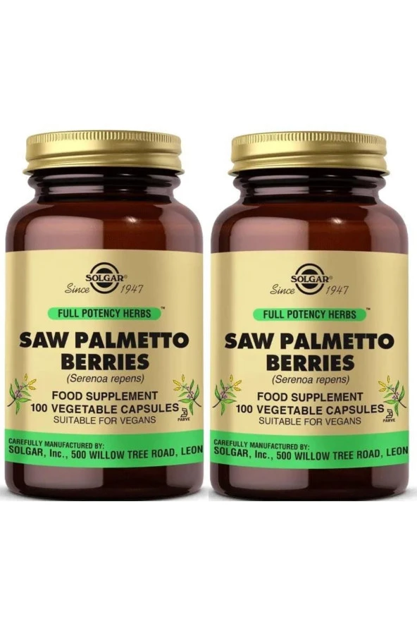 Solgar Saw Palmetto Berries 100 Kapsül 2 Adet ürün görseli 1