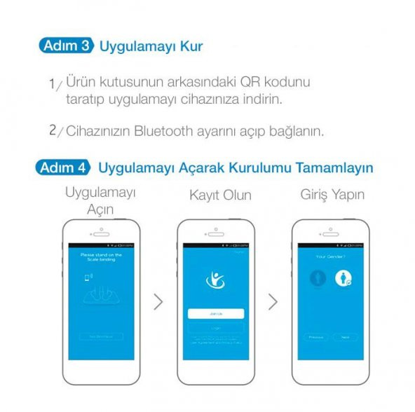 Ezere Body Composition Scale Yağ Ölçer Fonksiyonlu Akıllı Bluetooth Tartı Baskül Ez-35094 - 6