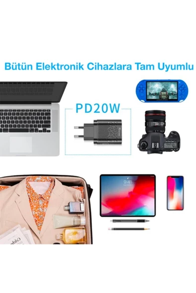 Uslion 20w Usb Qc3.0 Şarj Pd3.0 Hızlı Şarj Aleti Şarj Başlık Beyaz - Resim 8