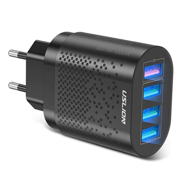 USLİON 4 Port 48W QC 3.0 Hızlı Şarj Usb Şarj Başlık Adaptör