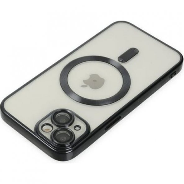 Ally iPhone 14 Plus 6.7inç Renkli Kenar Lazer Çerçeveli Magsafe Uyumlu Silikon Kılıf - 3