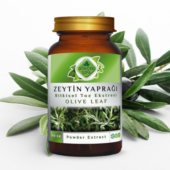 Zeytin Yaprağı Toz Ekstresi ( Olive Leaf Powder Extract)100 gr Cam Kavanoz - 2