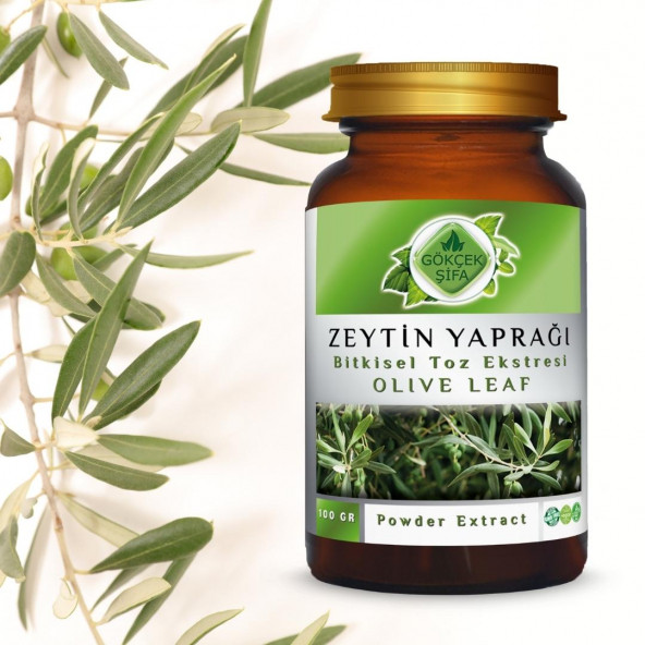 Zeytin Yaprağı Toz Ekstresi ( Olive Leaf Powder Extract)100 gr Cam Kavanoz - 5