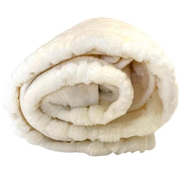 Beyaz Bebek Çocuk Battaniyesi, Kabartmalı Yumuşak - Resim 3