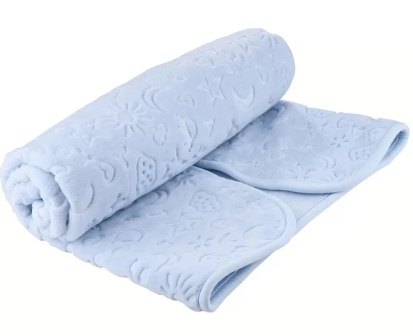 Mavi Bebek Çocuk Battaniyesi, Kabartmalı Yumuşak - 2