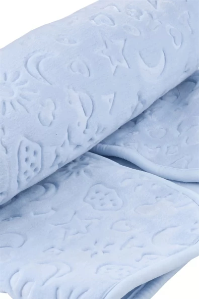 Mavi Bebek Çocuk Battaniyesi, Kabartmalı Yumuşak - 3