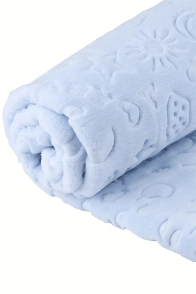 Mavi Bebek Çocuk Battaniyesi, Kabartmalı Yumuşak - 4
