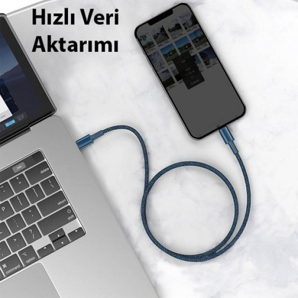 Baseus High Density Braided 20W Type-C To iPhone Lightning Hızlı Şarj ve Data Kablosu 1m - 3