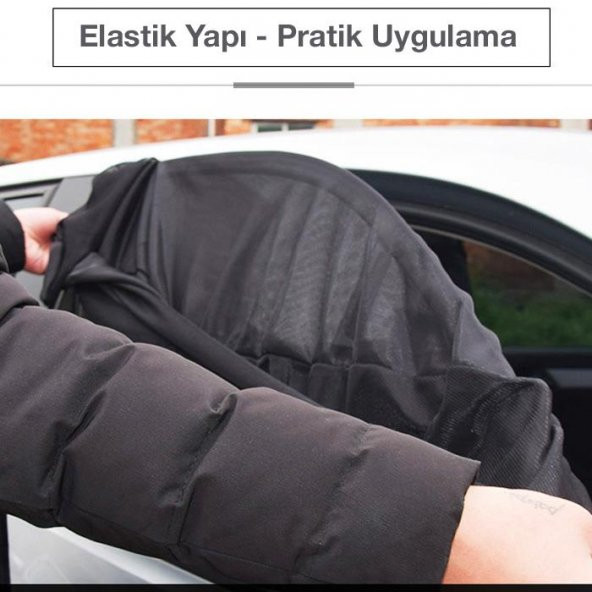 Araba Yan Cam Perdesi Sineklik Araç Oto Güneşlik Örtü Perde Kılıf Siyah - 7