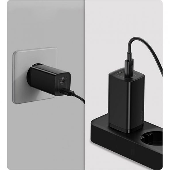 Baseus Gan2 Lite 65W Hızlı Şarj Aleti PD Quick Charging CCGAN2L-B01 - 3