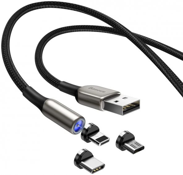 Baseus Zinc Magnetic Kablo Mıknatıslı 3in1 2A 1Metre - Resim 2