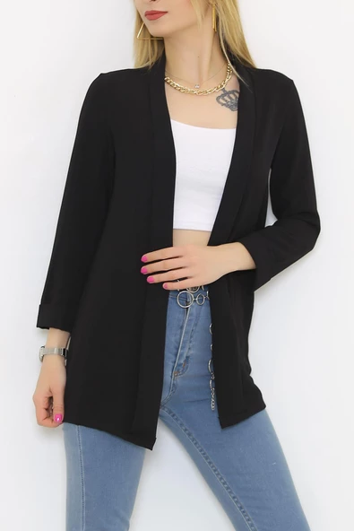 ZhlButik Krep Ceket - 5